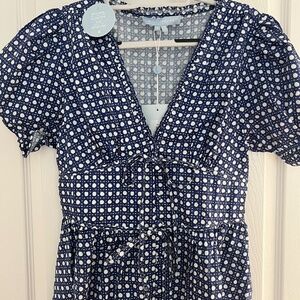 The Sabrina Dress - Blue Basketweave Cotton Sateen NWT
